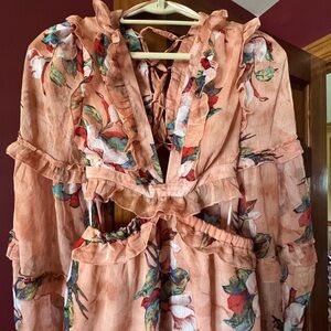 Floral Peach Maxi Dress (NWOT)